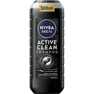NIVEA, Shampoing, Tiefenreinigendes Shampoo für Herren (Active Clean Shampoo) Volumen: 500 ml (500 ml, Shampoing liquide) pas cher