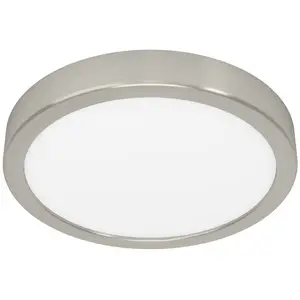 EGLO connect.z Plafonnier LED connecté pour salle de bains Fueva 6-Z, Ø 21 cm, ZigBee, App et commande vocale Alexa, blanc chaud froid, intensité lumineuse variable, aspect argenté, IP44