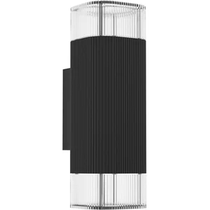 EGLO Castelnuovo Wandlamp Buiten - GU10 - 24 cm - Zwart/Helder