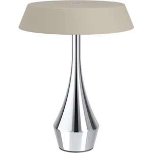 EGLO Turcio Tafellamp - Oplaadbaar - 20 cm - Chroom/Zandkleur/Beige - ...