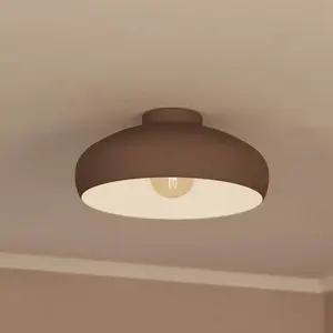 Comparateur de prix : EGLO Mogano Plafondlamp - E27 - Ø 40 cm - Mokka