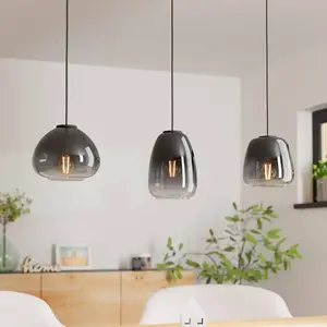 Comparateur de prix : EGLO Aguilares Hanglamp - E27 - 84 cm - Glas - Zwart