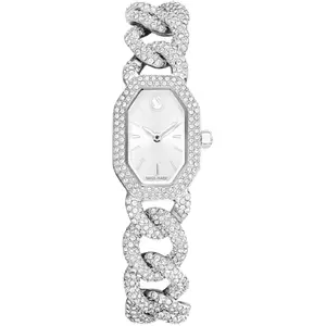 Montre femme - SWAROVSKI - Dextera Chain - Acier inoxydable - Boîtier pavé de cristaux - Bracelet gourmette 530 cristaux
