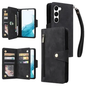 RASENA Housse de Protection pour Samsung Galaxy S23, Portefeuille Étui à Rabat en Cuir Synthétique Premium,Noir MDKH