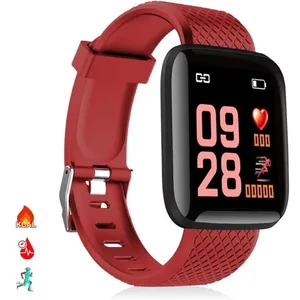 CHICHENG Bracelet Intelligent Id116 Bluetooth 4.0 Affichage Couleur, Moniteur Cardiaque, Pouls Et Mode Multisport, Rouge, Moyen (Dmab0[u1704] pas cher