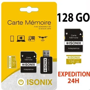 Comparateur de prix : ISONIX Cartes Mémoire Micro sd 128 GO micro SDXC/SDHC Classe 10 UHS-I TF JAUNE
