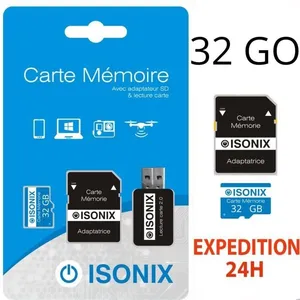 ISONIX Carte Mémoire Micro-sd 32 go Micro SDHC/SDXC + Adaptateur 100% ... pas cher