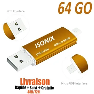 Clé USB 64 GO 2 en 1 Micro Usb Drive Pour Android Smartphones Tablette... pas cher