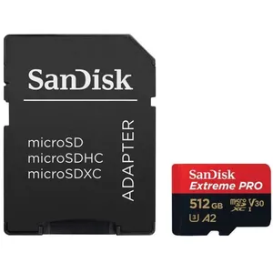 SanDisk Extreme PRO Carte mémoire microSDXC + adaptateur SD jusqu'à 170 Mo/s, classe de vitesse UHS 3 (U3), V30 512 Go pas cher
