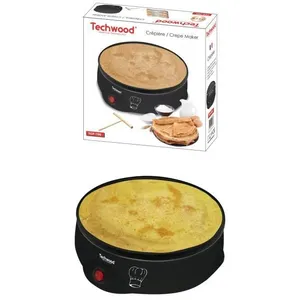 Techwood Crêpière Electrique 25cm 700 W Antiadhésif 2 Voyants Fond ant...