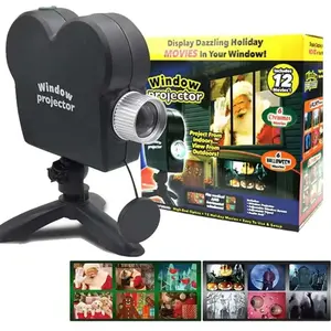 ANPVIZ Projecteur de fenêtre d'Halloween, lampe de projection holographique LED de Noël, 12 films, utilisé pour les décorations de jardin extérieures pour pas cher