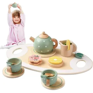 AMOUNE Service à Thé pour Enfant, Jouets Alimentaires en Bois pour Enf... pas cher