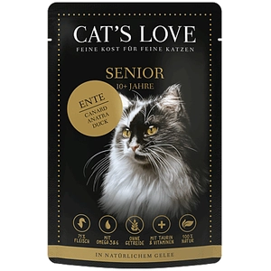 Cat's Love 12 x 85 g pour chat - Senior canard pas cher
