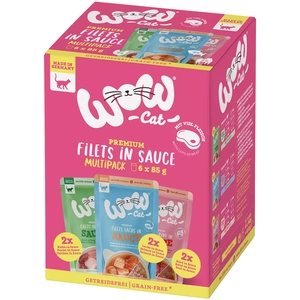 WOW.Pet 6x 85g WOW Cat Filets in Sauce Mix (3 Sorten) Katzenfutter nass pas cher
