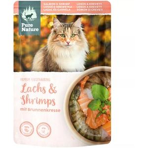 Pure Nature saumon, crevettes pour chat - 12 x 80 g pas cher