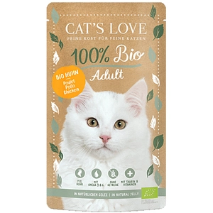 Cat's Love Bio 6 x 100 g pour chat - poulet bio pas cher