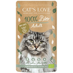 Cat's Love Bio 6 x 100 g pour chat - canard bio pas cher