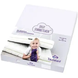 Träumeland Draps housse matelas enfants jersey 100% blanc 90 x 200 pas cher
