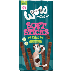 WOW Soft Sticks 6 x 5 g pour chat   boeuf pas cher