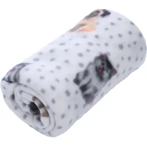 Zooplus Basics Couverture douillette Fleece Dogs & Dots 150x100cm chien pas cher