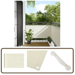 vidaXL Balkonscherm - 75x800 cm - Crème - Weerbestendig pas cher
