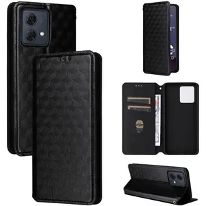 BOONGET Etui Housse Motorola Moto G84 5G Étui en cuir PU à carreaux 3D... pas cher