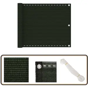 vidaXL Balkonscherm 75x600 cm HDPE DonkergroenVendu parbol