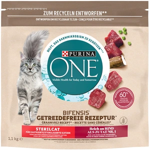 PURINA ONE Sans céréales Chat stérilisé boeuf - 1,1 kg pas cher
