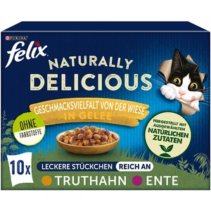 10x80g Felix Naturally Delicious sélection à la volaille en gelée pas cher