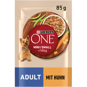 26x85g Purina ONE Mini Adult poulet nourriture pour chiens humide pas cher