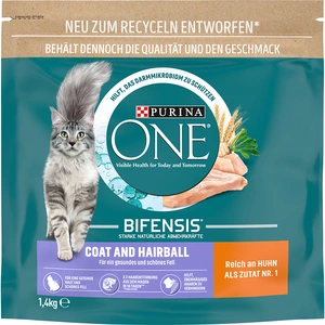 1.4kg Coat & Hairball ONE PURINA Croquettes pour chat : -15 % ! pas cher