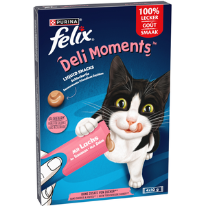 4x10g Felix Deli Moments friandise au saumon pour chats pas cher