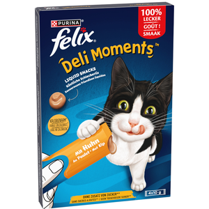 4x10g Felix Deli Moments friandise au poulet pour chats pas cher