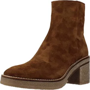Comparateur de prix : Bottine femme Alpe 129230 en cuir marron à talon compensé de 8cm