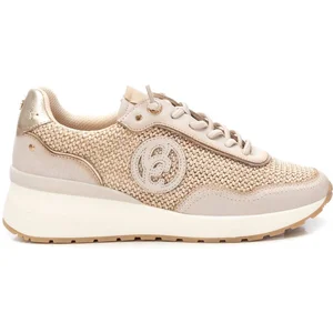 Carmela Chaussures de sport en cuir Combi Raphia compensées pour femme Beige, beige, 38 EU pas cher