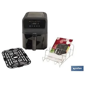 Cofan - Friteuse à air Slim (sans bpa) avec fenêtre de visualisation et écran tactile (1500W) 40x22x28cm coloris noir mat pas cher