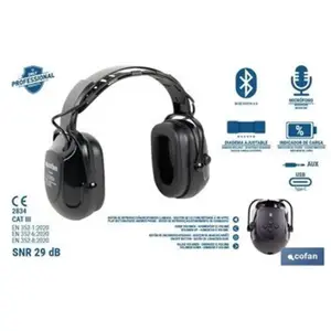 COFAN Casque anti-bruit avec Bluetooth snr 29dB avec microphone et contrôle du volume (entrée aux 3,5 mm) pas cher