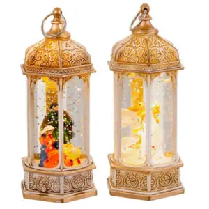 WADIGA Set de 2 lanternes led Décoration Noël - 5.5x5.5x14cm pas cher