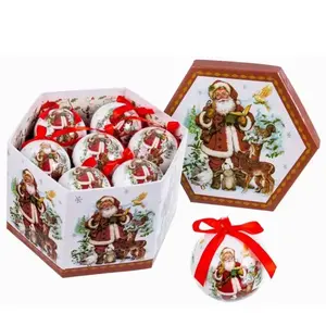Coffret de 14 boules de Noel - Pere Noel retro - Rouge - Adulte - Mixte pas cher