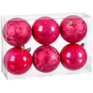 BigBuy Christmas Boules de Noël Fraise Plastique 8 x 8 x 8 cm (6 unité...Vendu paramazon