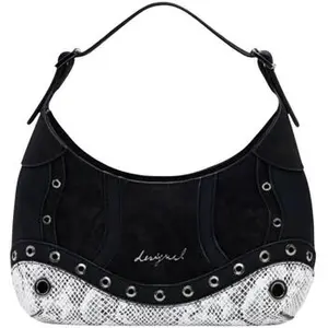 Sac à main - DESIGUAL - Haiti Snake Patch - Noir - 100% polyuréthane - 29x16x6 cm pas cher