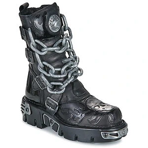 New Rock Bottines Plateformes New Rock - Cuir Noir, Unisexe M-727-S5 pas cher