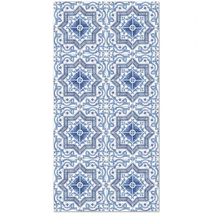 Tapis Vinyle - Panorama - Tolédo Bleu - 60x110 cm - Carreaux - Résistant aux intempéries