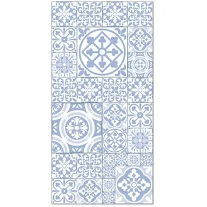 Tapis Vinyle - Panorama - Talavera - Carreaux Ciments - Bleu - 60x200 cm