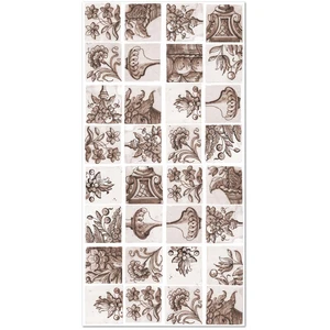 Tapis Vinyle Panorama Carreaux Ciments Séville Brun 140x200 cm - Tapis pour Cuisine Bureau et Salon en PVC