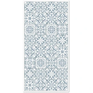 Tapis Vinyle Panorama Carreaux Ciments Triana Bleu 140x200 cm - Tapis pour Cuisine Bureau et Salon en PVC