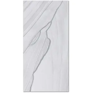 Tapis Vinyle Panorama Marbre Gris 300x200 cm - Tapis pour Cuisine, Bur...