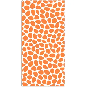 Tapis Vinyle Panorama Motif Pavé Orange 140x200 cm - Tapis pour Cuisine, Bureau et Salon en PVC