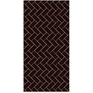 Tapis Vinyle Panorama Mosaïque de Briques Noires 80x150 cm - Tapis pou... pas cher