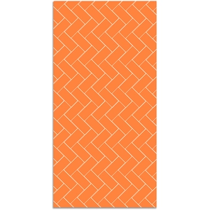 Tapis Vinyle Panorama Mosaïque de Briques Oranges 140x200 cm - Tapis pour Cuisine Bureau et Salon en PVC pas cher